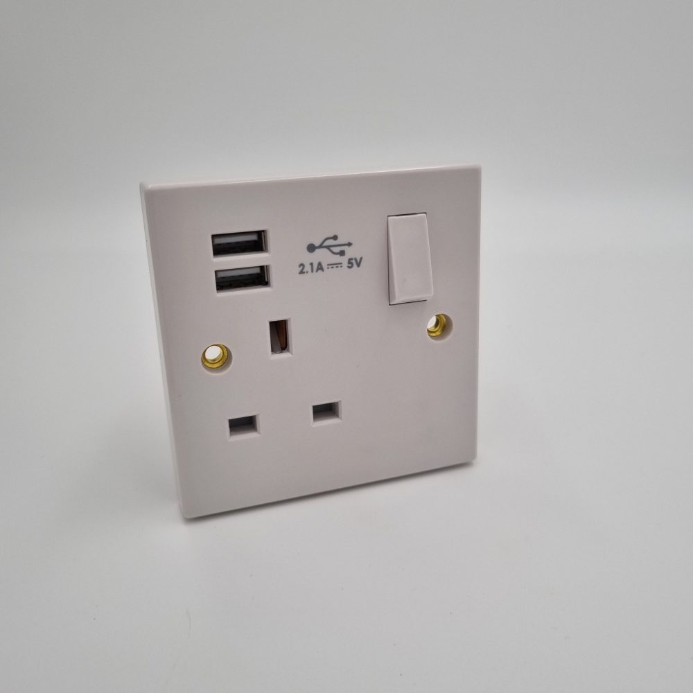 SINGLE SWITCHED SOCKET WITH TWIN USB | Boss Cabins Parts Store